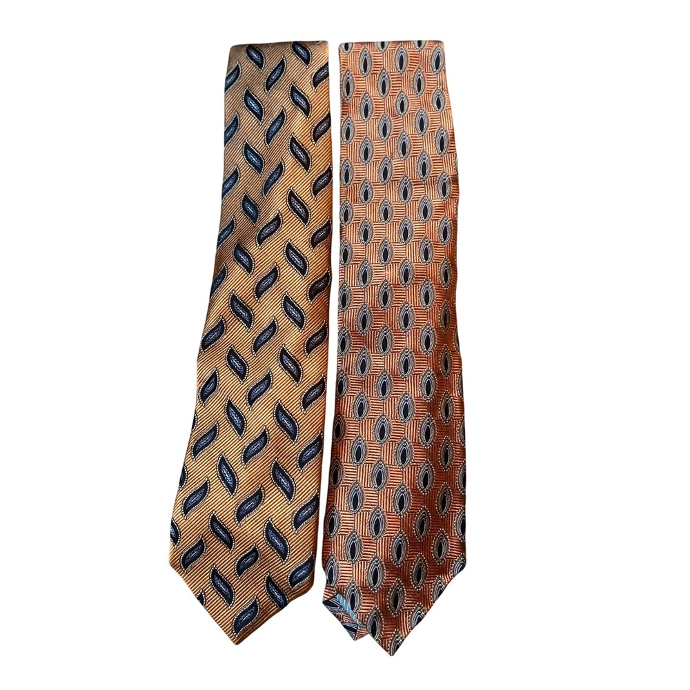 J.Z. Richards Necktie Silk Hand Made‎ in USA Designer Patterned Tie- Set of 2